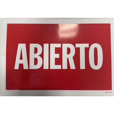 Rotulo Plastico "abierto"