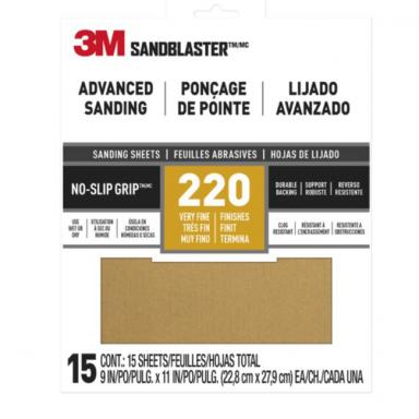 Sandpaper Ao 220gr 15pk