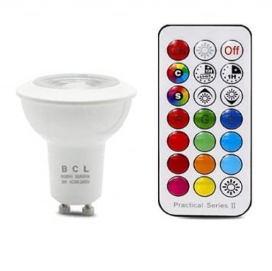 Bomb. Led Gu10 3w R/g/b W/rc