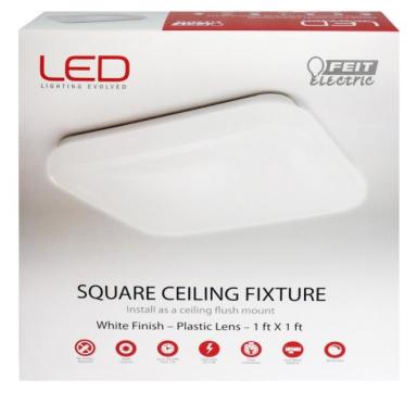 Led Sq Fixture Wht 12"