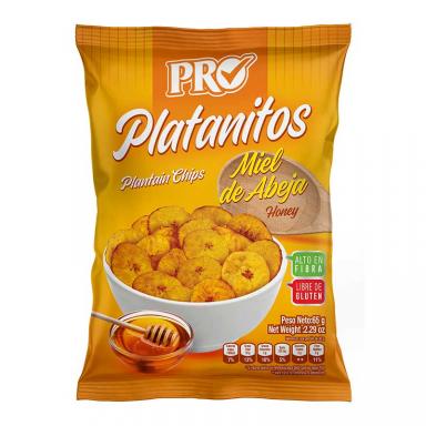 Platanos Miel De Abeja 2.2oz Pro