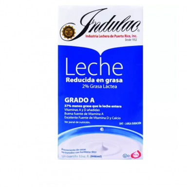 Leche Uht 2% 32oz Indulac