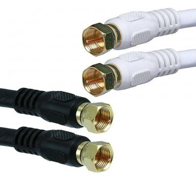 Cable Tv Coaxial Rg-6 Wh/blk