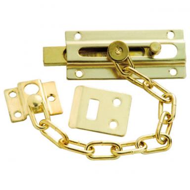 Door Chain & Bolt Brass Victory