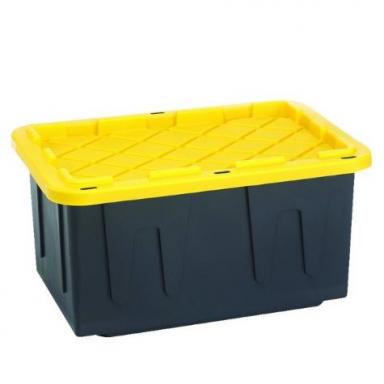 Storage Tote 27gl Blk/ylw