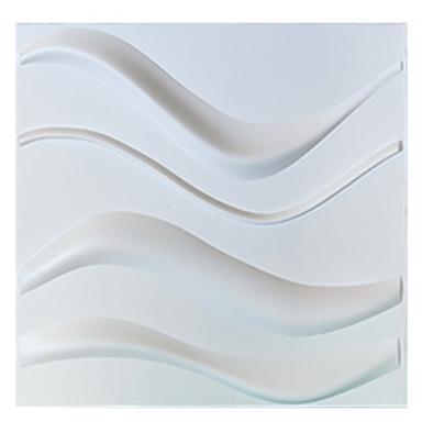 Wallart 3d Pvc Wht Wave 12pk