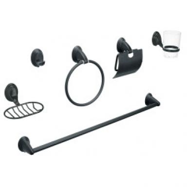 Set Bano 6 Pc Negro Mate
