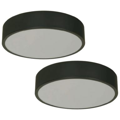 Lamp. Led Techo 12w Negra 2pk