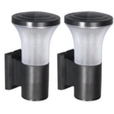 Lamp. Ext. Pared Blk 1l 10w 2pk